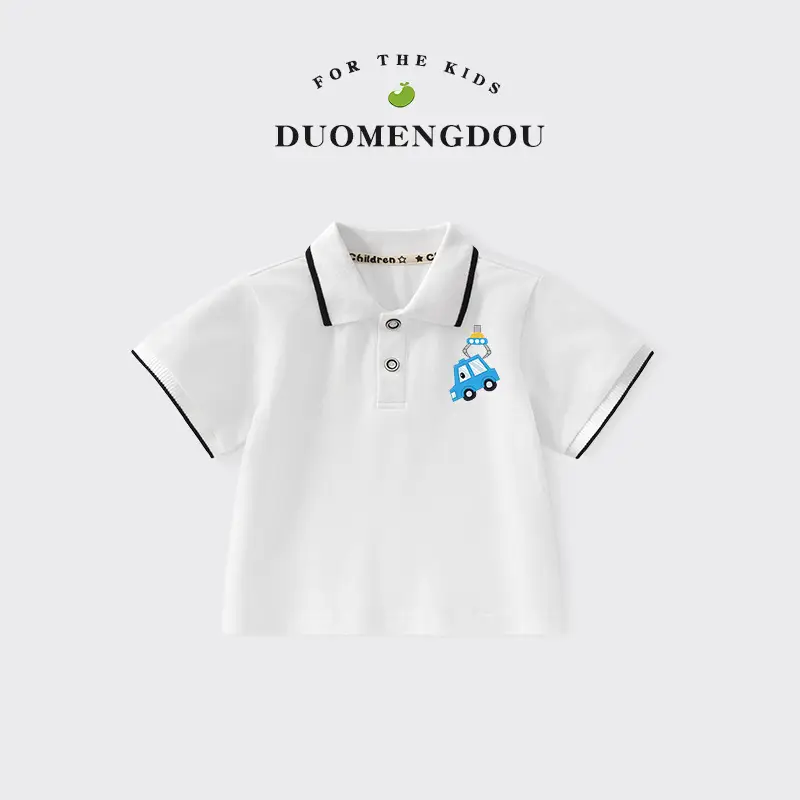 Boys Printed Polo Shirt Black 2025 Summer - Image 14