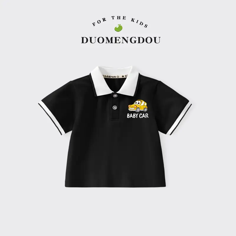 Boys Printed Polo Shirt Black 2025 Summer - Image 16