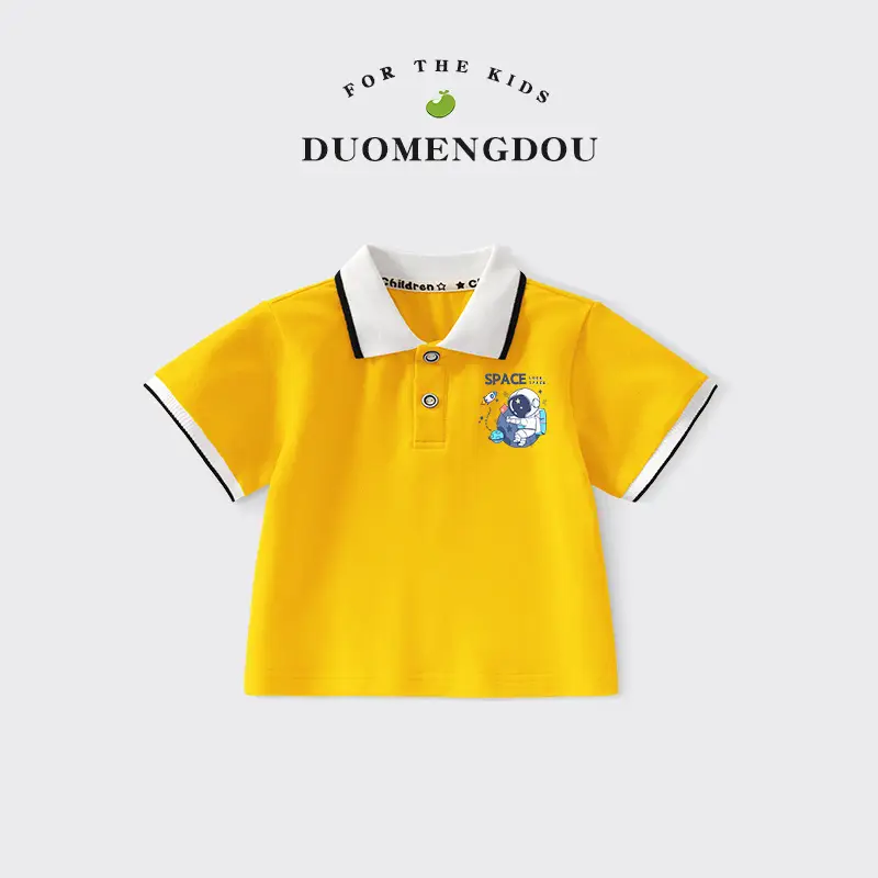Boys Printed Polo Shirt Black 2025 Summer - Image 2