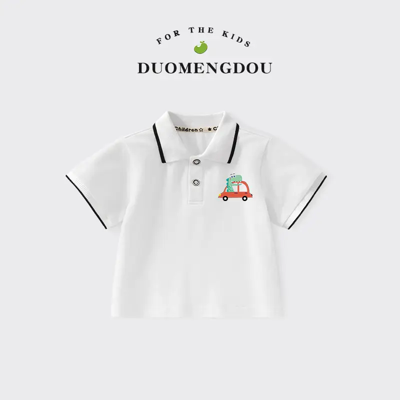 Boys Printed Polo Shirt Black 2025 Summer - Image 3