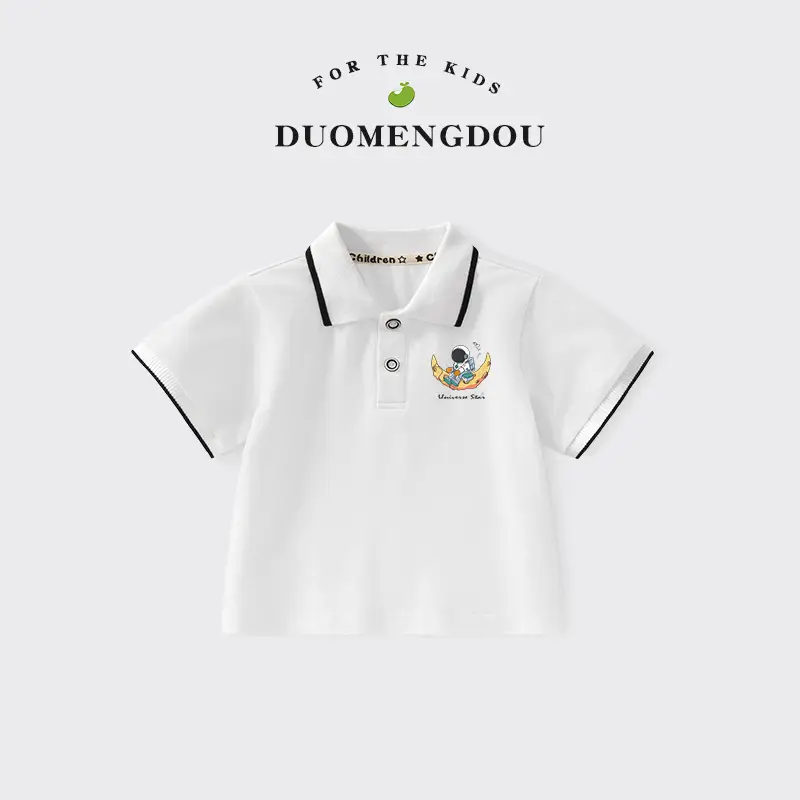 Boys Printed Polo Shirt Black 2025 Summer - Image 4