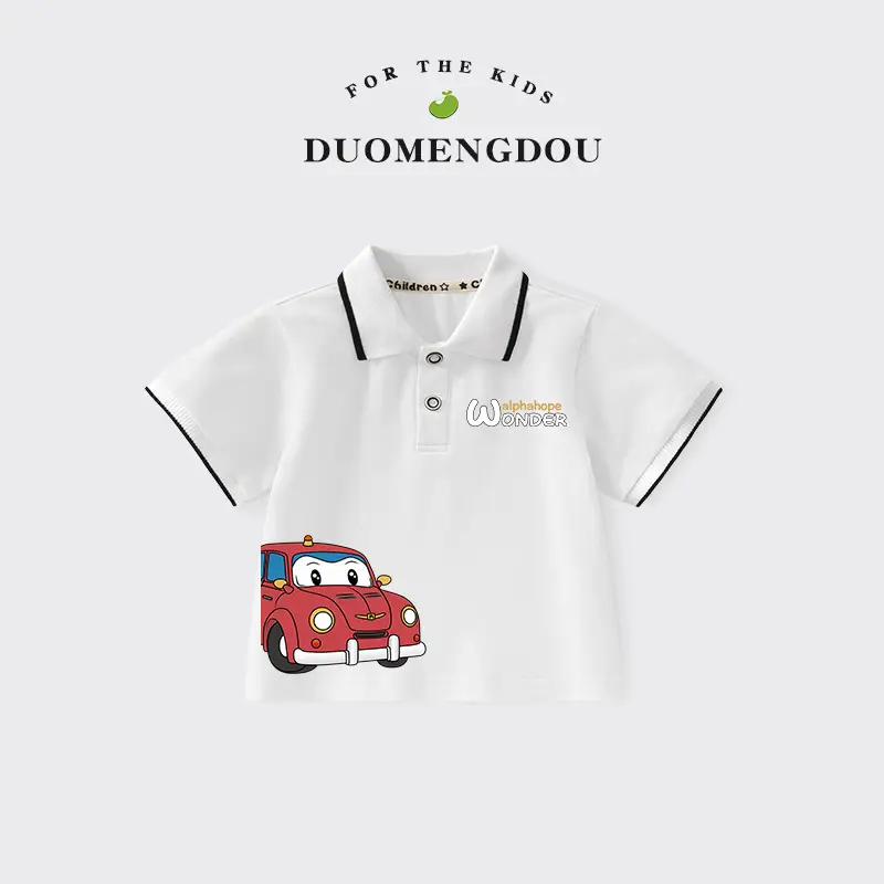 Boys Printed Polo Shirt Black 2025 Summer - Image 6