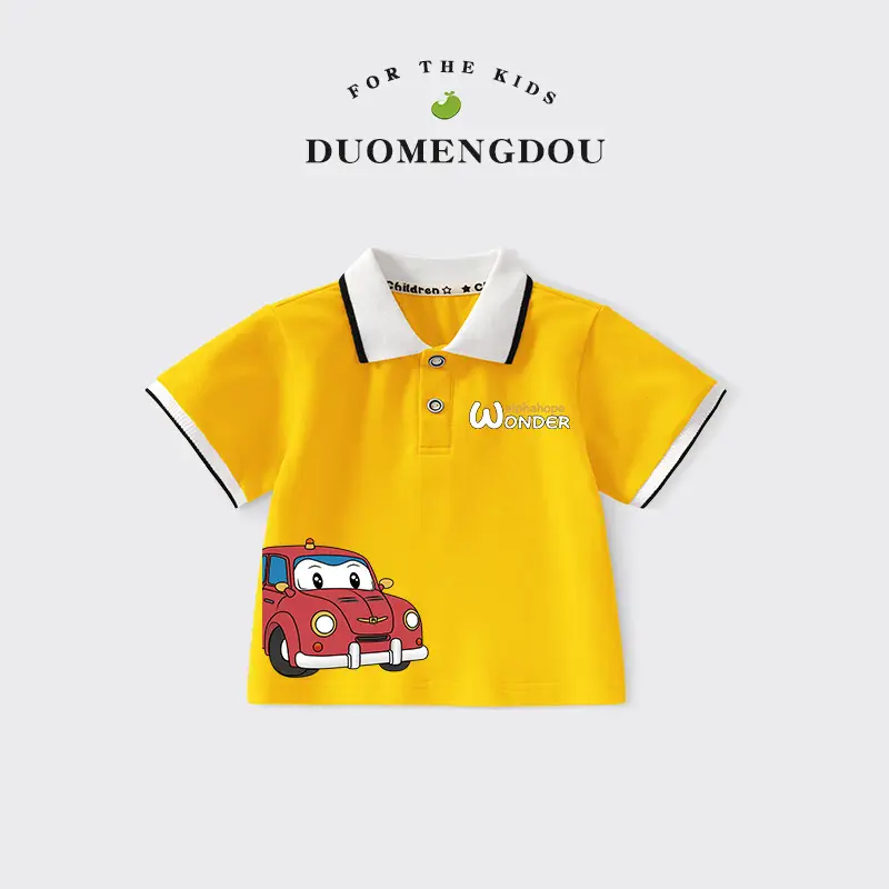 Boys Printed Polo Shirt Black 2025 Summer - Image 8