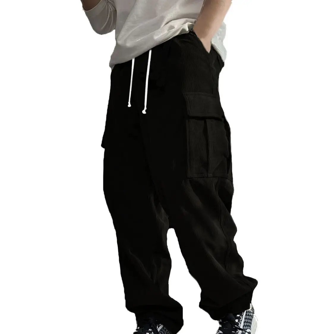 Men's Navy Blue Retro Loose Workwear Trousers Spring 2024 - Image 8