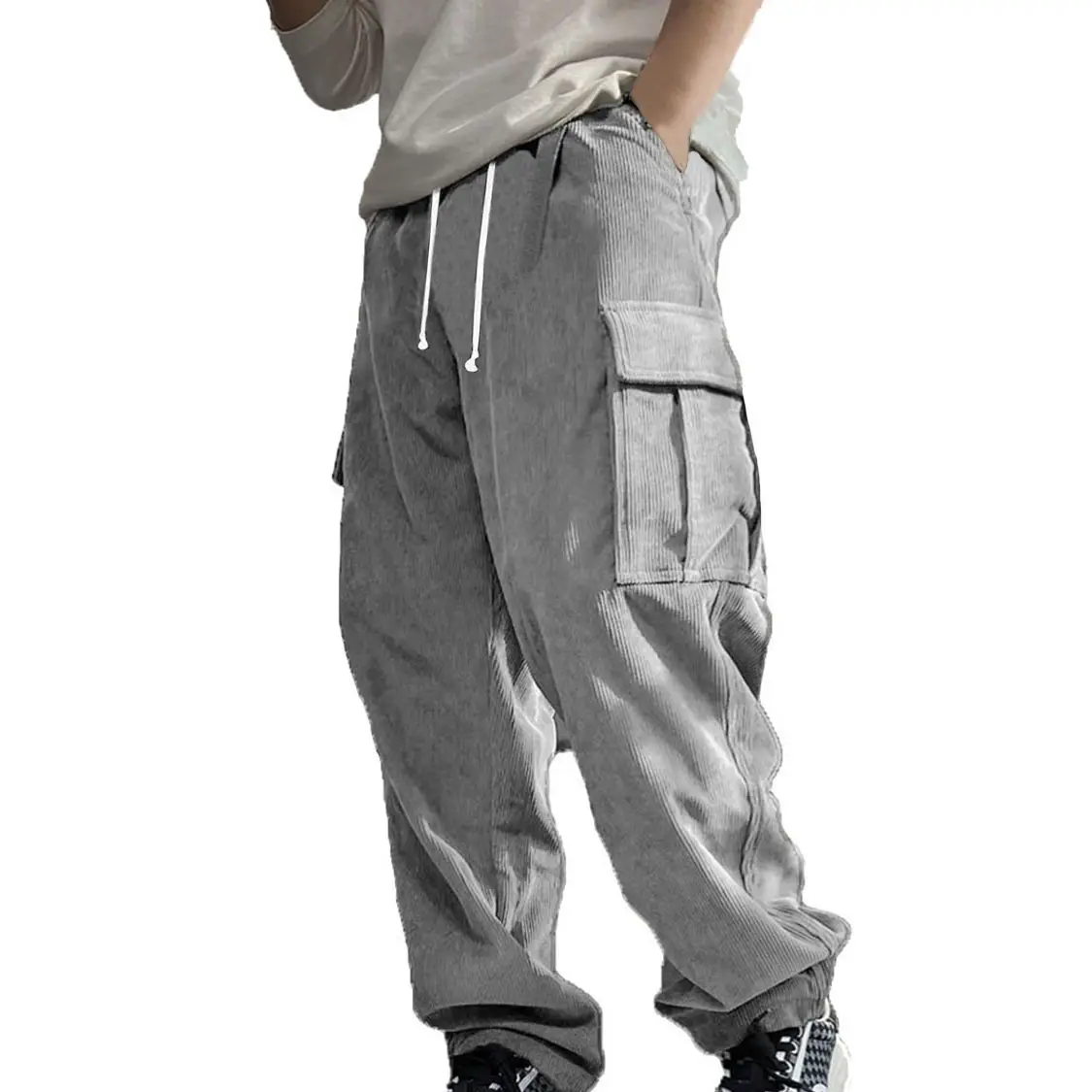 Men's Navy Blue Retro Loose Workwear Trousers Spring 2024 - Image 9