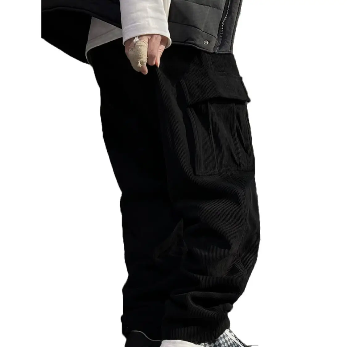 Men's Navy Blue Retro Loose Workwear Trousers Spring 2024 — feature 15