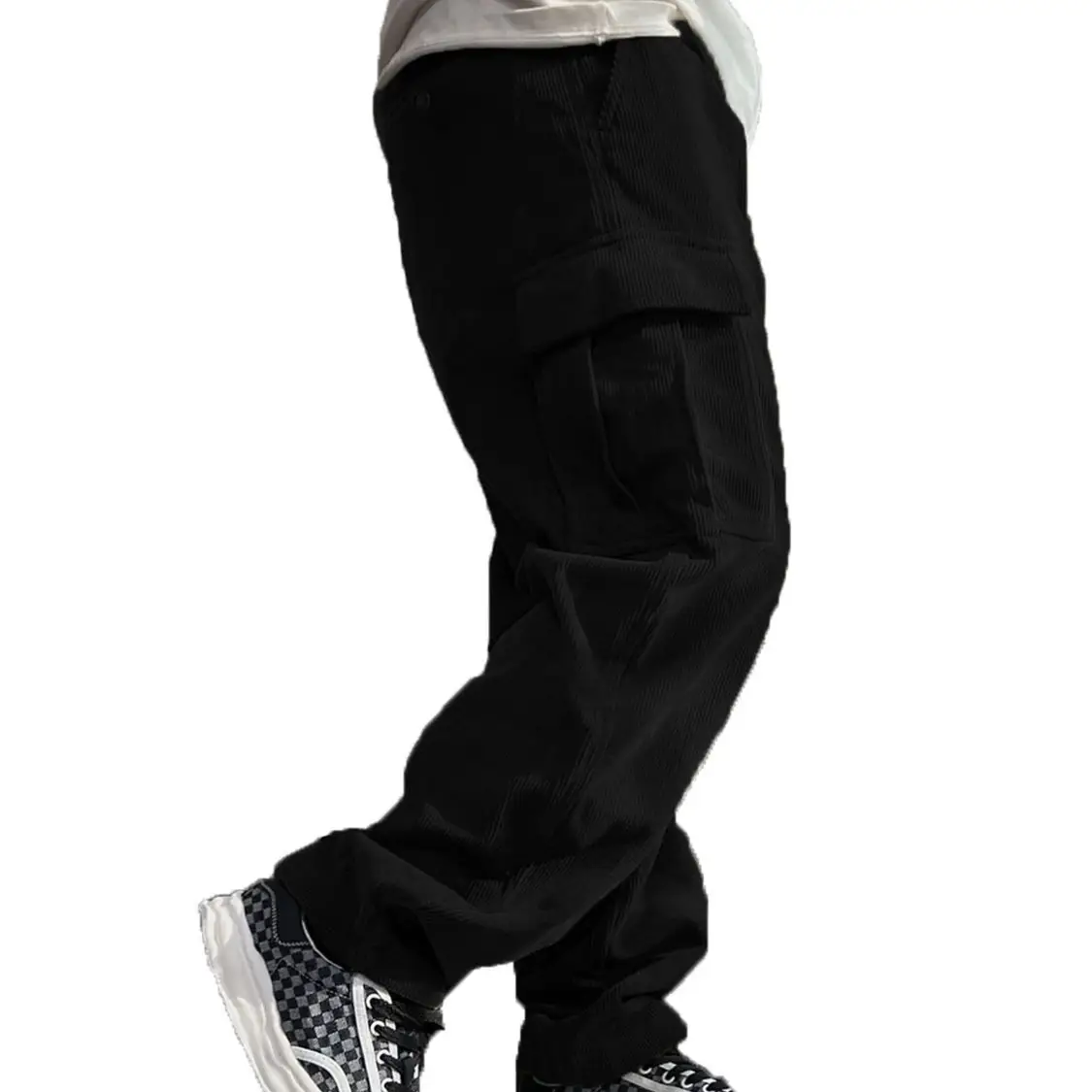 Men's Navy Blue Retro Loose Workwear Trousers Spring 2024 — feature 16