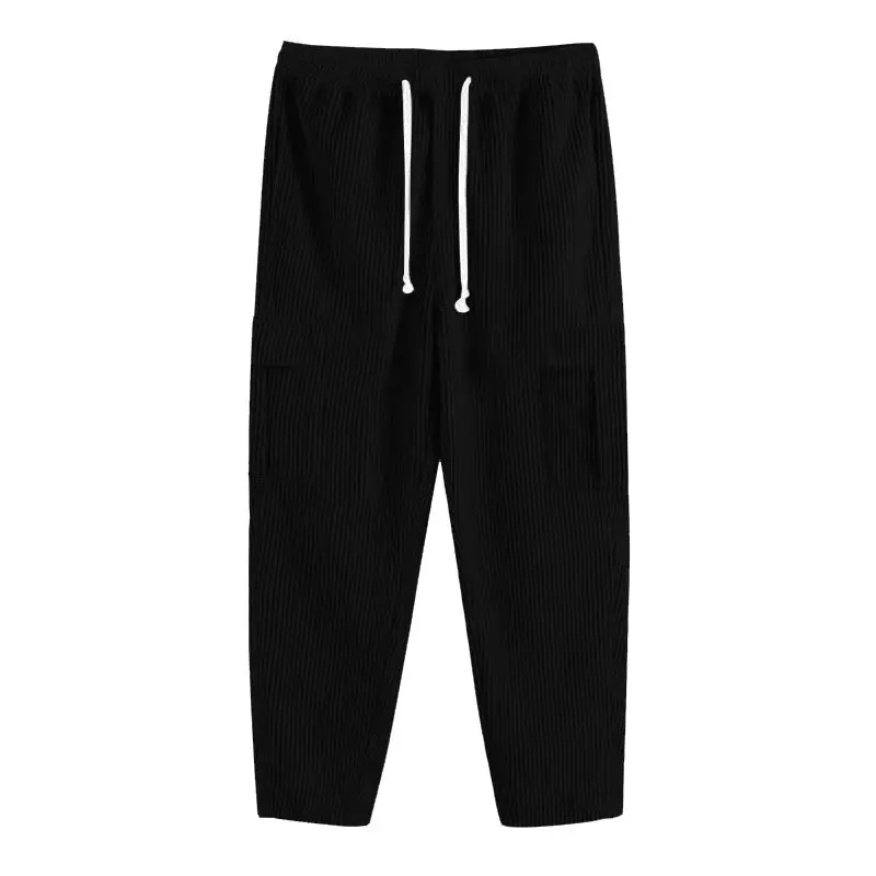 Men's Navy Blue Retro Loose Workwear Trousers Spring 2024 — feature 21