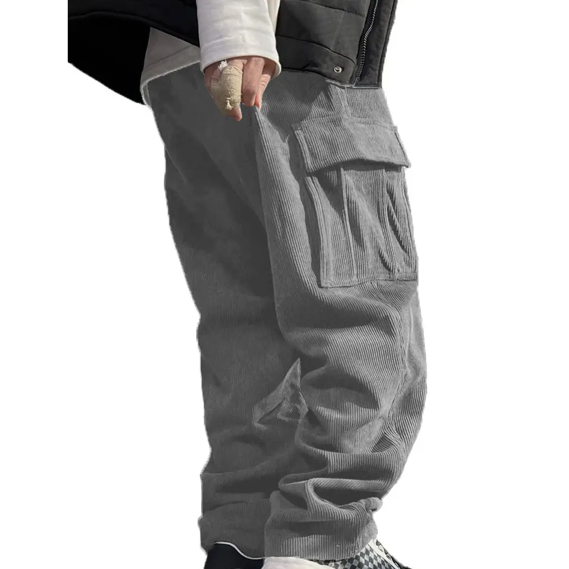 Men's Navy Blue Retro Loose Workwear Trousers Spring 2024 — feature 25