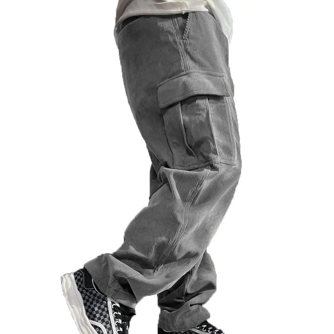 Men's Navy Blue Retro Loose Workwear Trousers Spring 2024 — feature 26