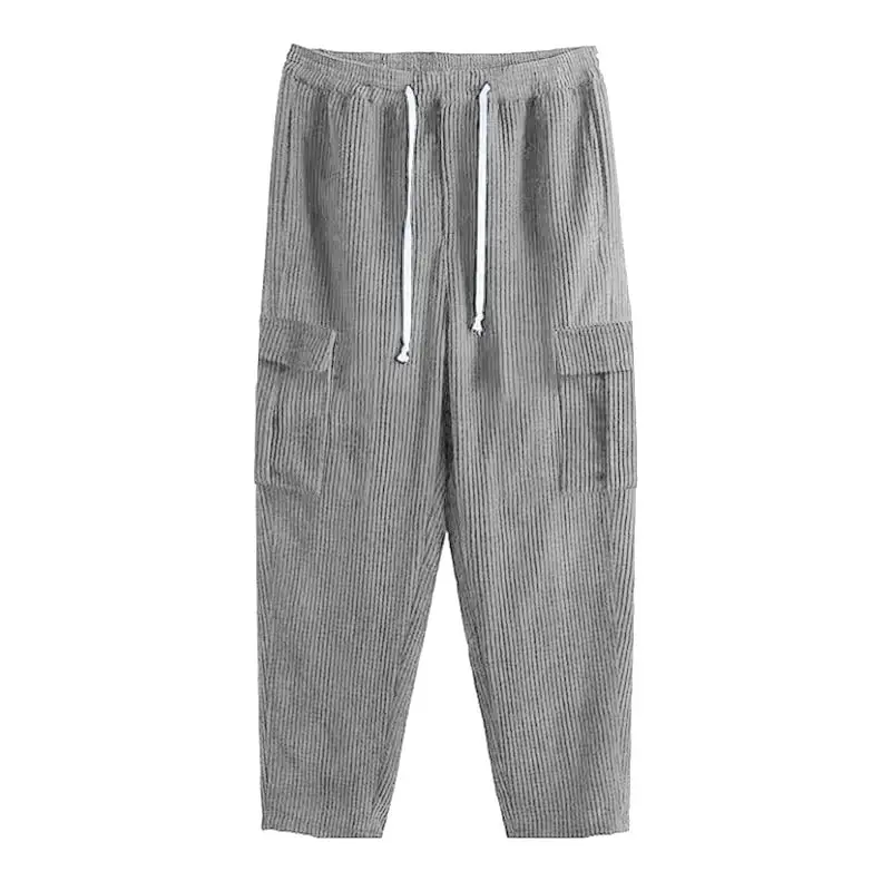 Men's Navy Blue Retro Loose Workwear Trousers Spring 2024 — feature 33