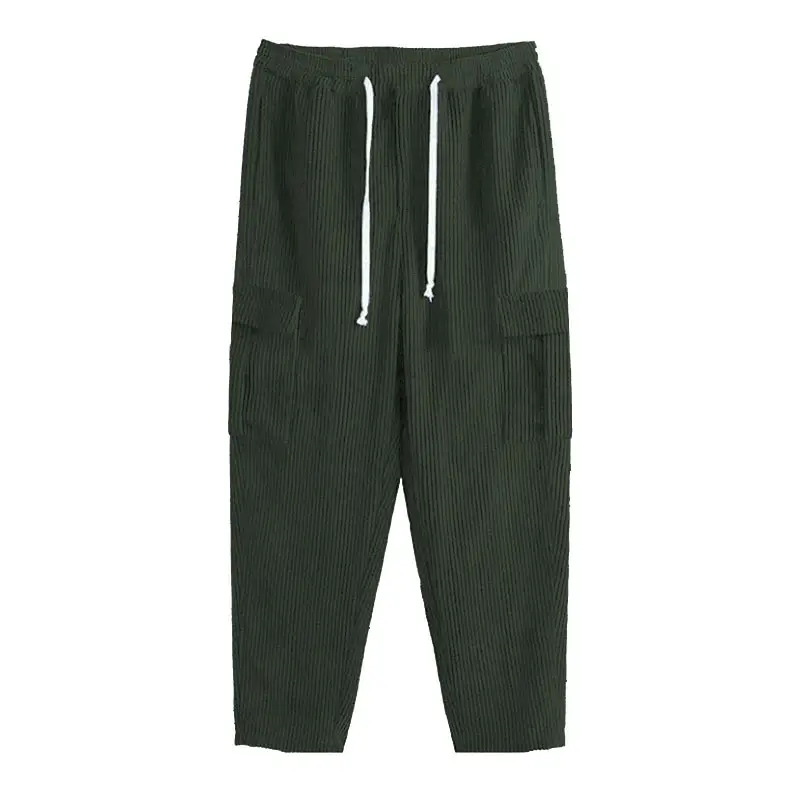 Men's Navy Blue Retro Loose Workwear Trousers Spring 2024 — feature 44
