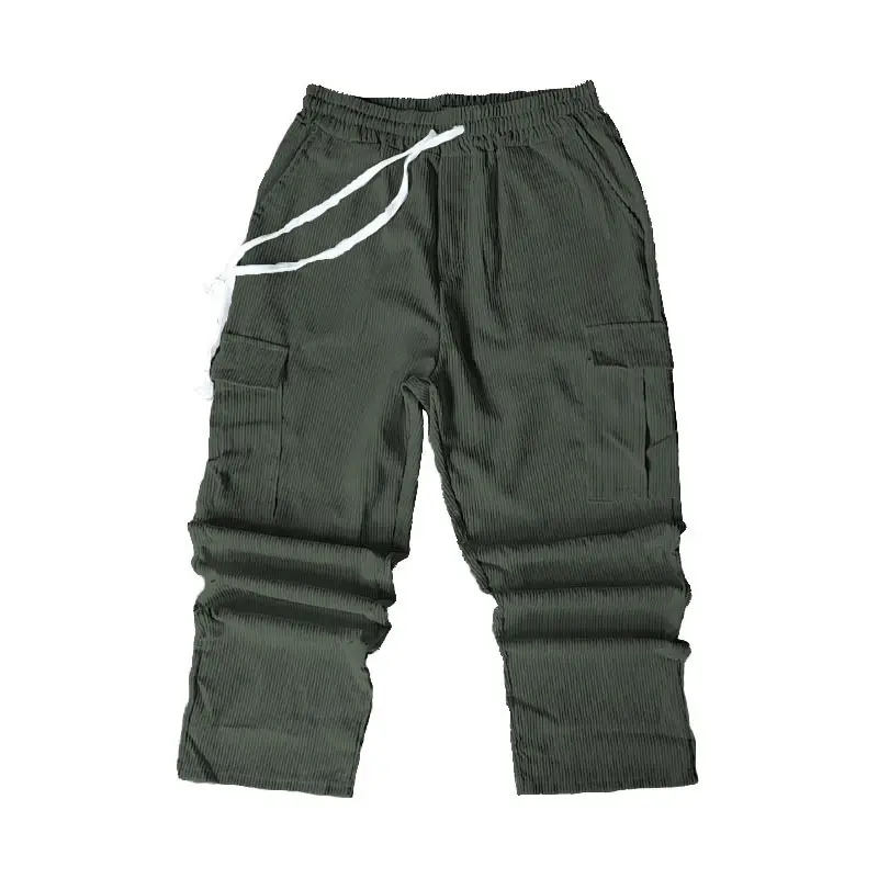 Men's Navy Blue Retro Loose Workwear Trousers Spring 2024 — feature 45