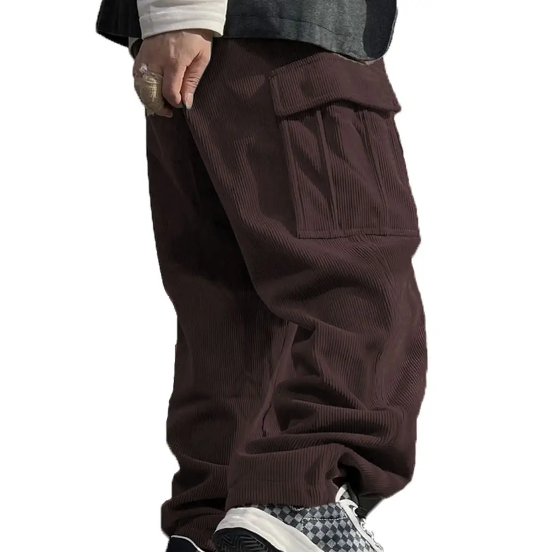 Men's Navy Blue Retro Loose Workwear Trousers Spring 2024 — feature 48