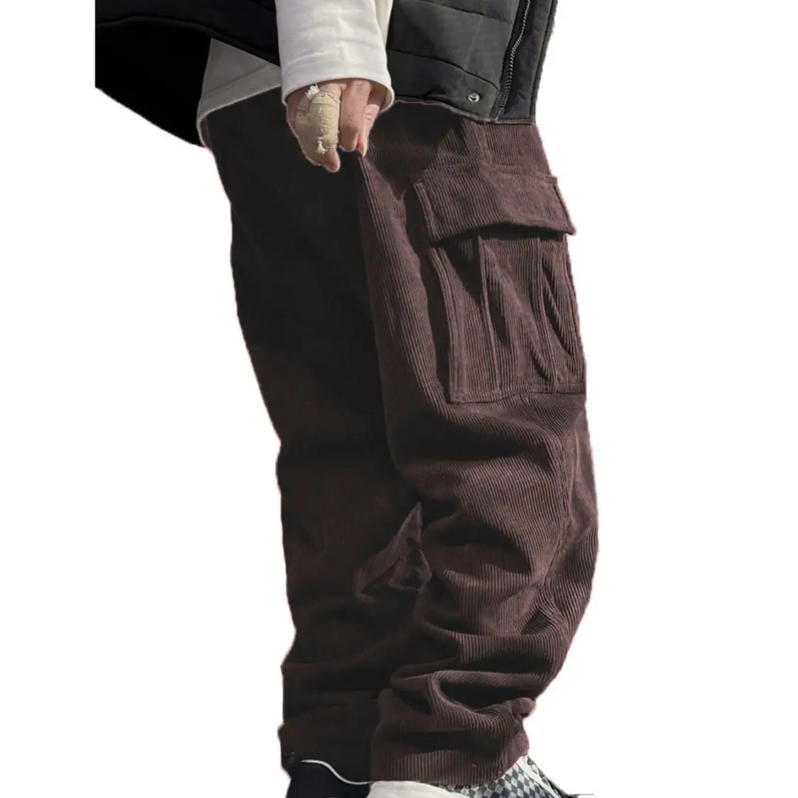 Men's Navy Blue Retro Loose Workwear Trousers Spring 2024 — feature 49