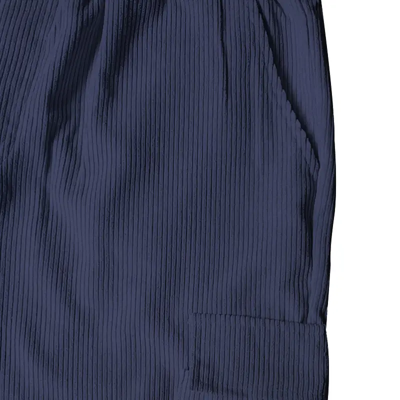 Men's Navy Blue Retro Loose Workwear Trousers Spring 2024 — feature 8