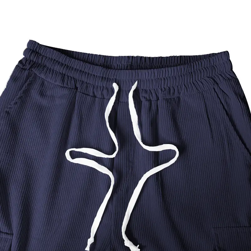 Men's Navy Blue Retro Loose Workwear Trousers Spring 2024 — feature 9