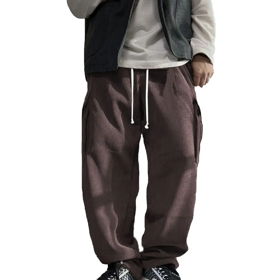 Men's Navy Blue Retro Loose Workwear Trousers Spring 2024 - Image 5