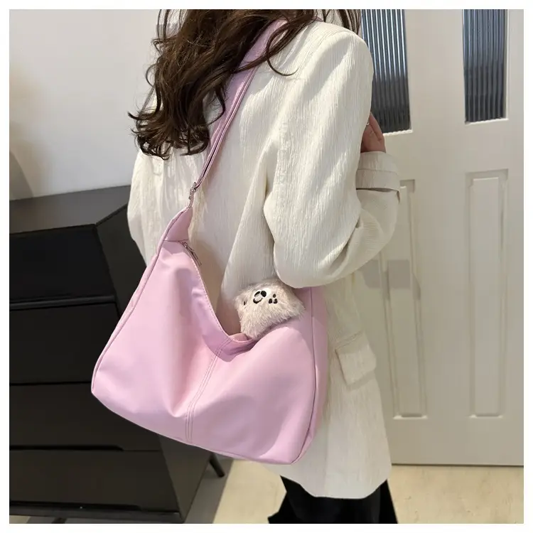 Women's Soft Leather Crossbody Bag with Cute Pom Pom Design — feature 16