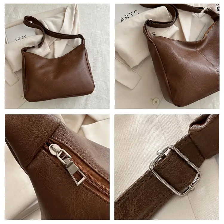 Women's Soft Leather Crossbody Bag with Cute Pom Pom Design — feature 7