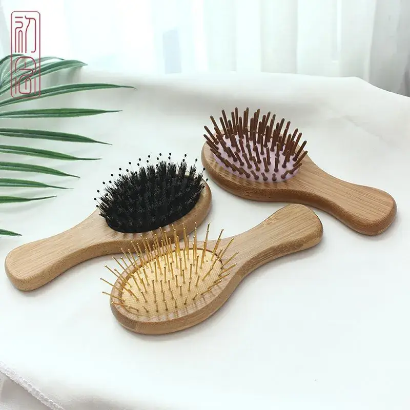 Wooden Bamboo Hair Brush Anti-Static Massage Comb