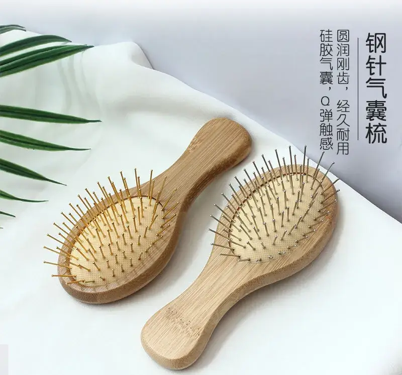 Wooden Bamboo Hair Brush Anti-Static Massage Comb — feature 2