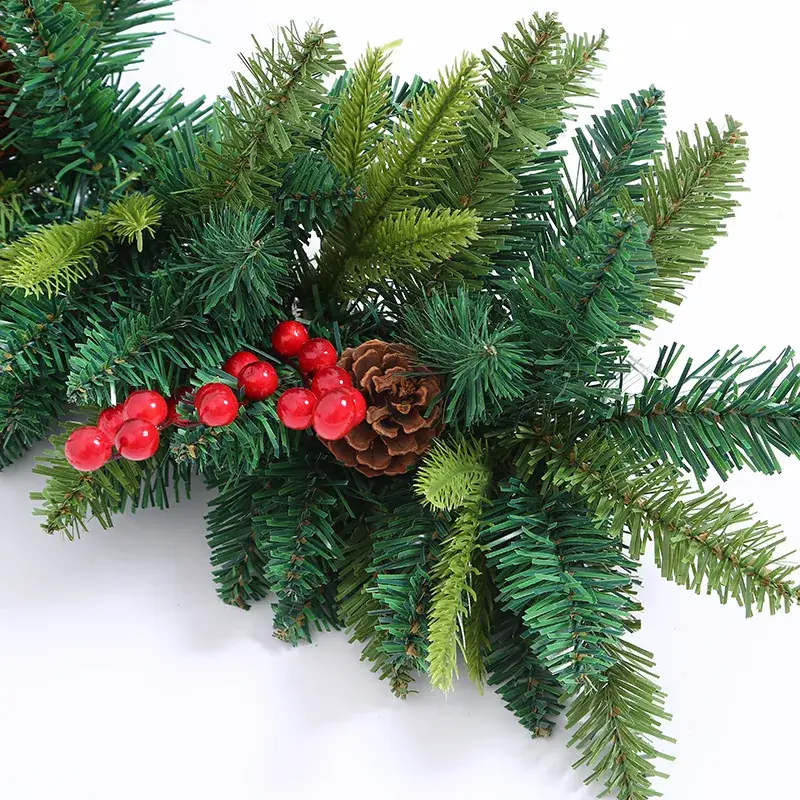 Christmas Decorative Rattan Red Bells & Pine Branches - Image 5