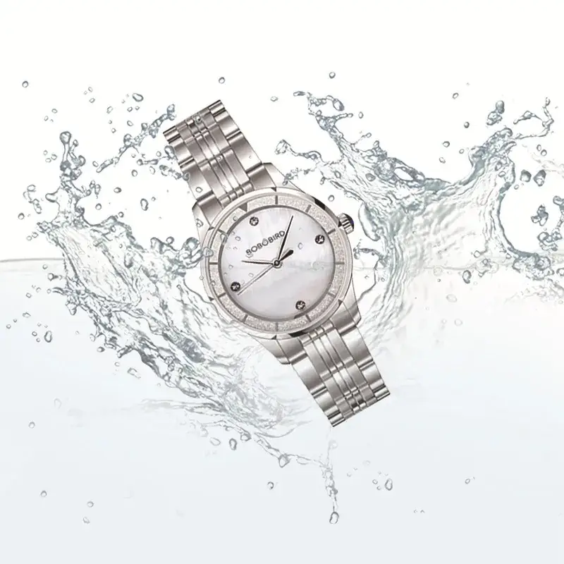 Bobobird Diamond Encrusted Steel Band Watch 32MM
