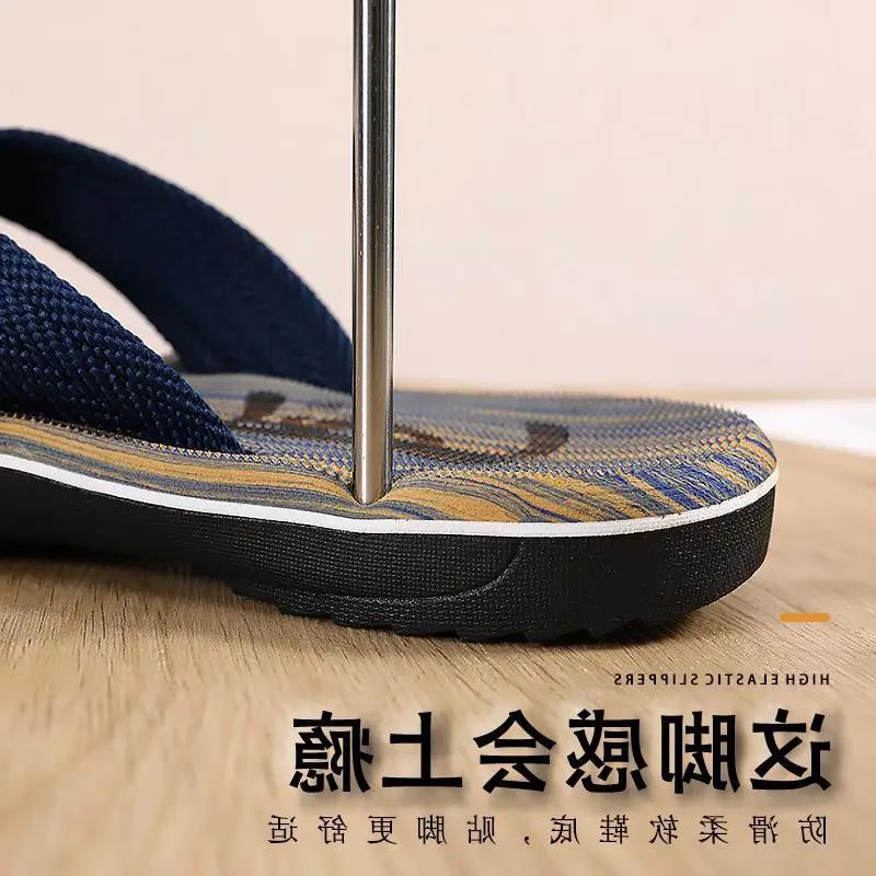 Men's Blue Striped Casual Flip Flops 2022 - Image 6