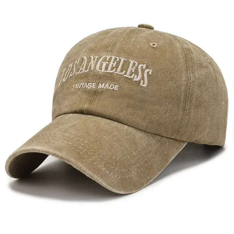 Women's Black Washed Baseball Cap with Duck Tongue & Embroidery - Image 2