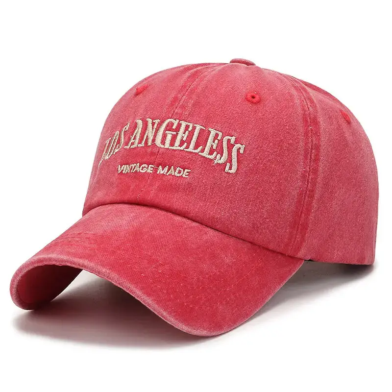Women's Black Washed Baseball Cap with Duck Tongue & Embroidery - Image 3
