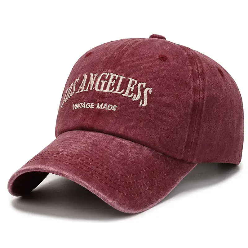 Women's Black Washed Baseball Cap with Duck Tongue & Embroidery - Image 4