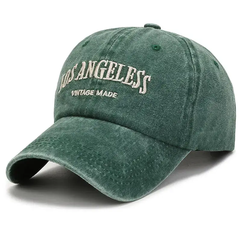 Women's Black Washed Baseball Cap with Duck Tongue & Embroidery - Image 6