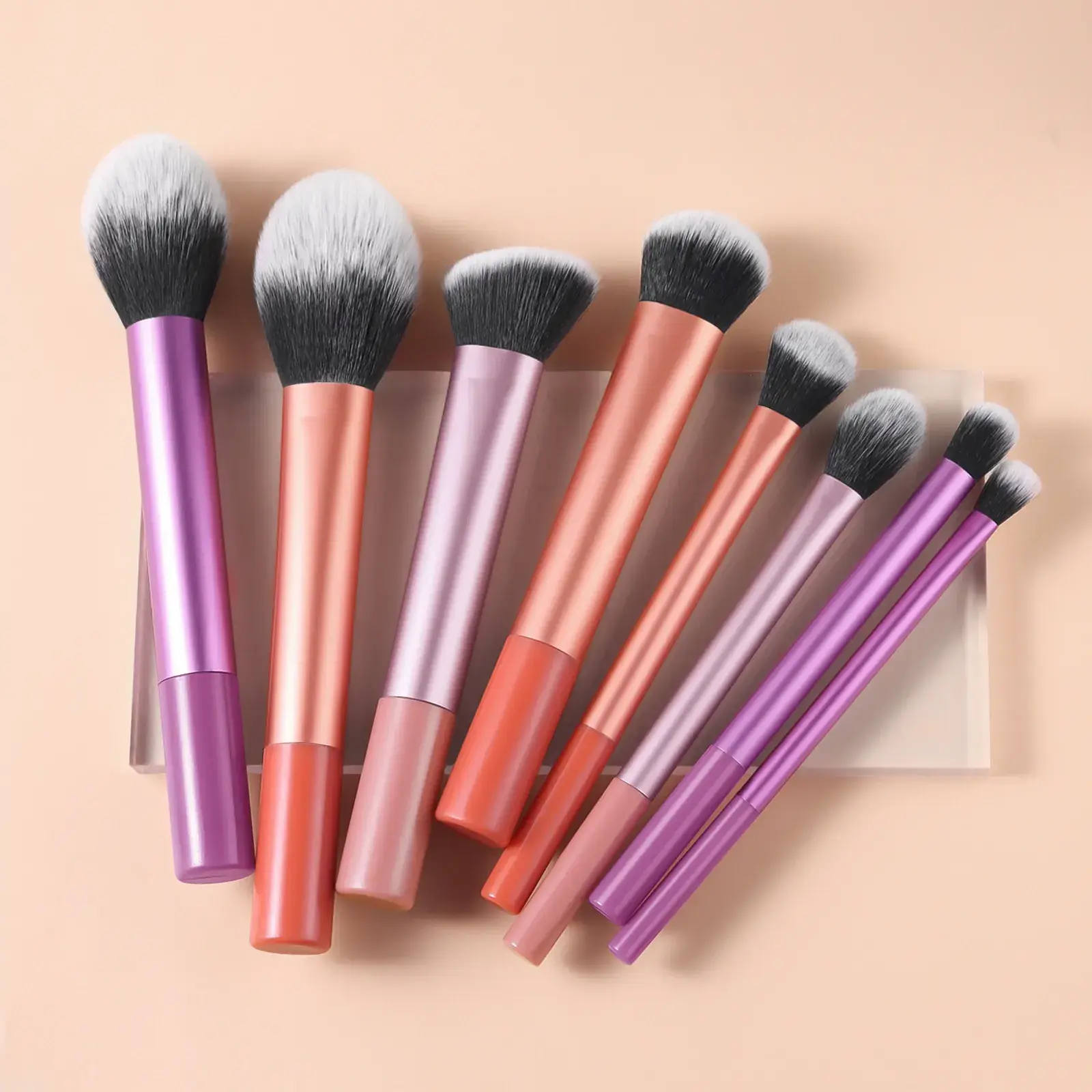 Pink Long Tube Makeup Brushes Set for Eye Shadow & Powder - Image 19
