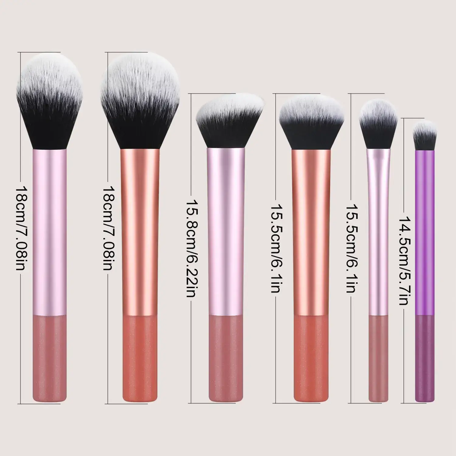 Pink Long Tube Makeup Brushes Set for Eye Shadow & Powder - Image 13