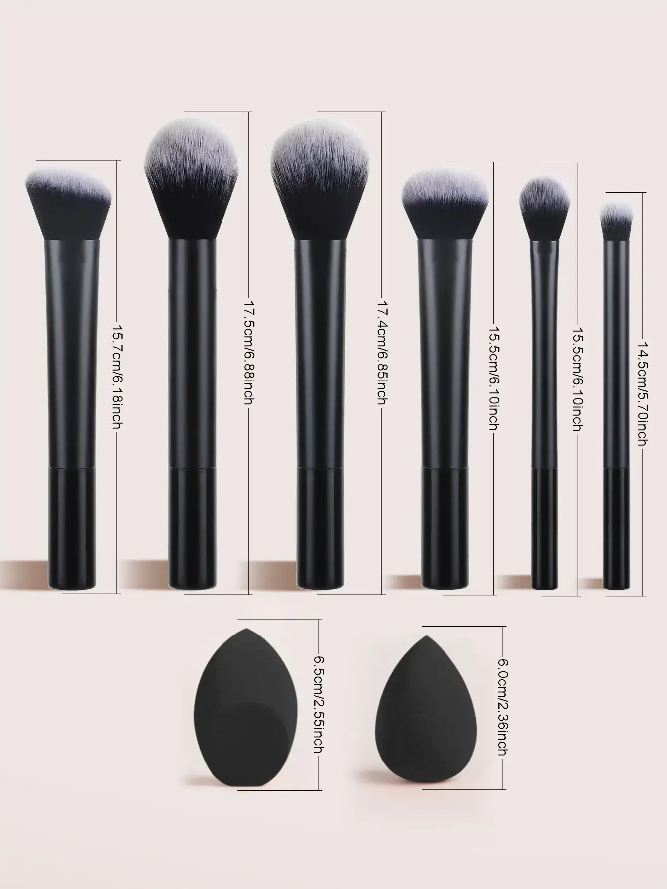 Pink Long Tube Makeup Brushes Set for Eye Shadow & Powder - Image 14