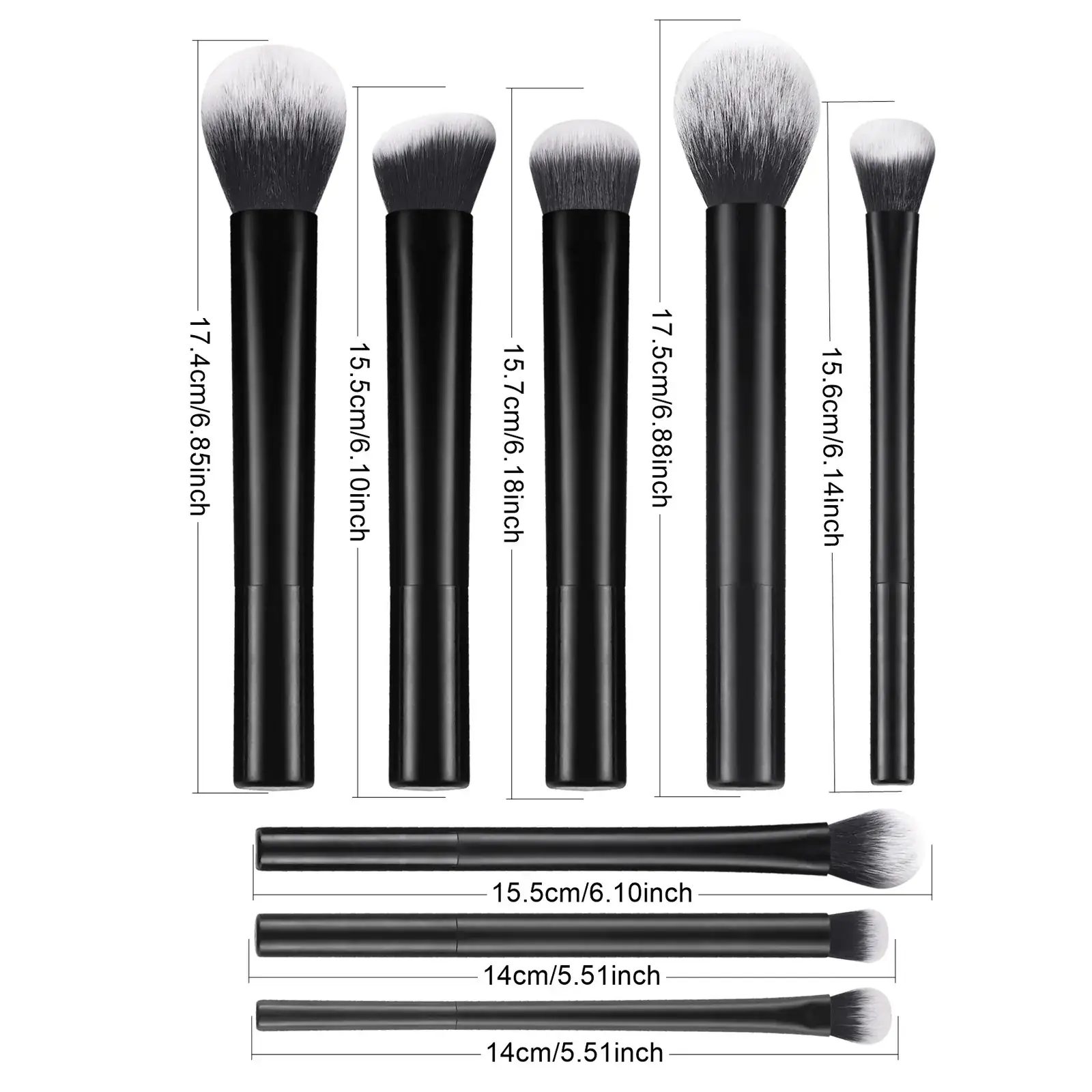 Pink Long Tube Makeup Brushes Set for Eye Shadow & Powder - Image 2