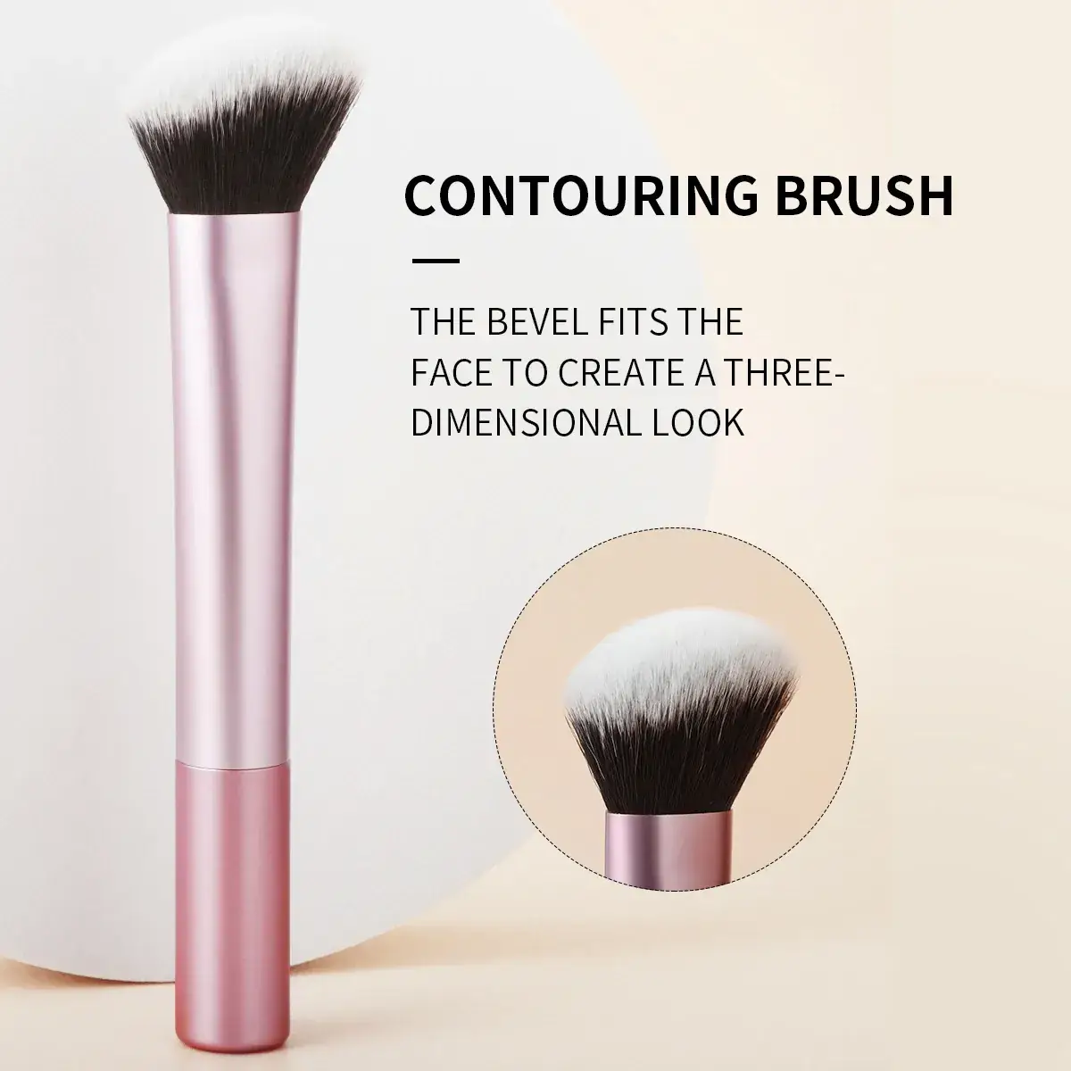 Pink Long Tube Makeup Brushes Set for Eye Shadow & Powder - Image 3