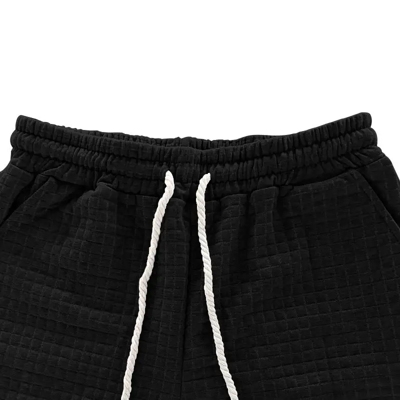 Men Black Cross-Border Ice Silk Shorts Set — feature 13