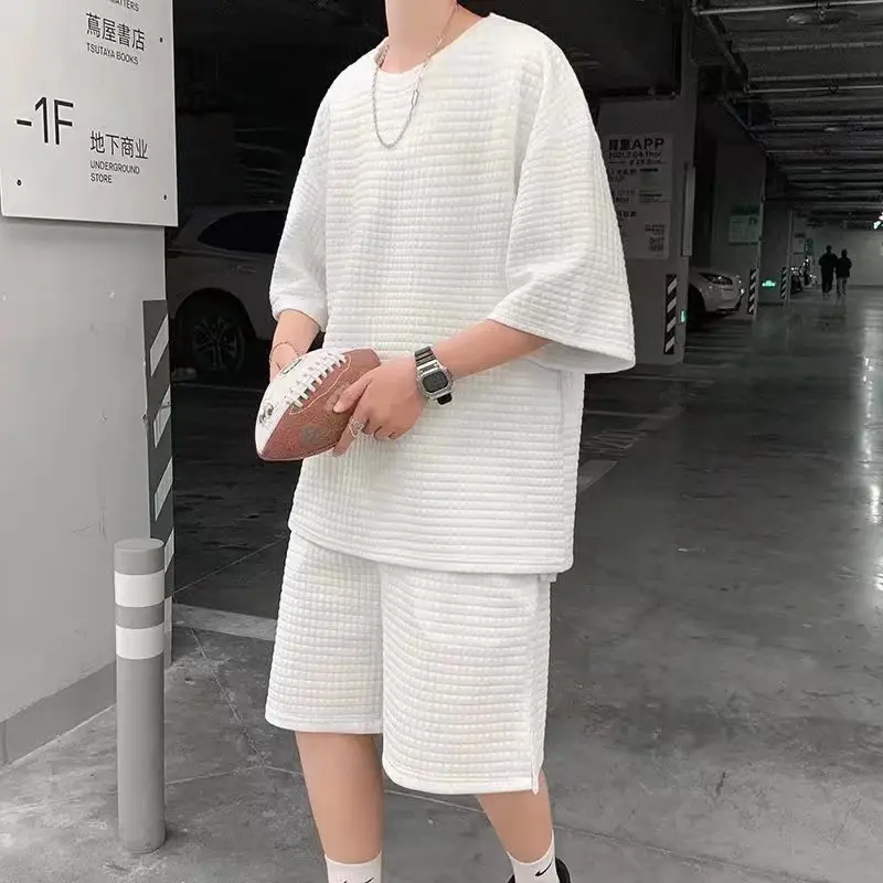 Men Black Cross-Border Ice Silk Shorts Set — feature 20