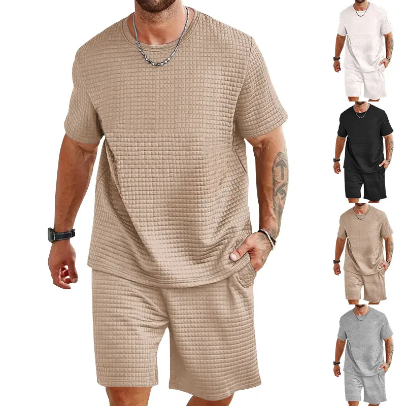 Men Black Cross-Border Ice Silk Shorts Set — feature 25