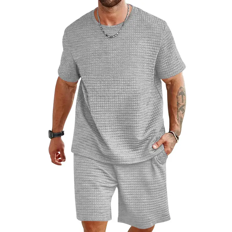 Men Black Cross-Border Ice Silk Shorts Set — feature 31