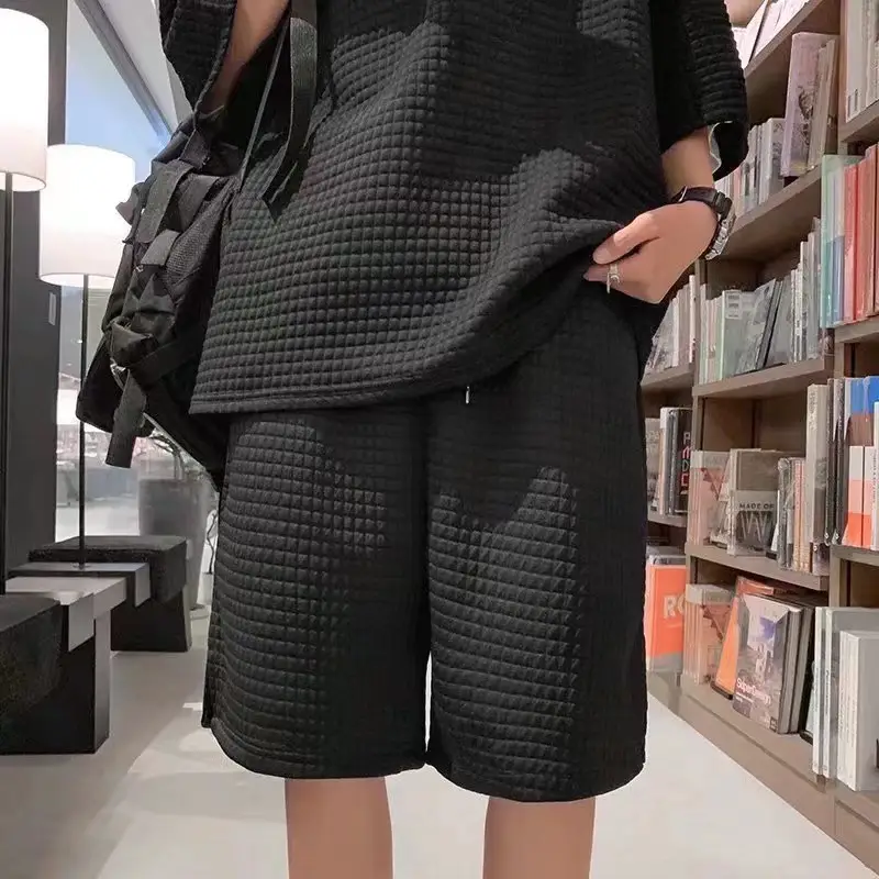 Men Black Cross-Border Ice Silk Shorts Set — feature 39