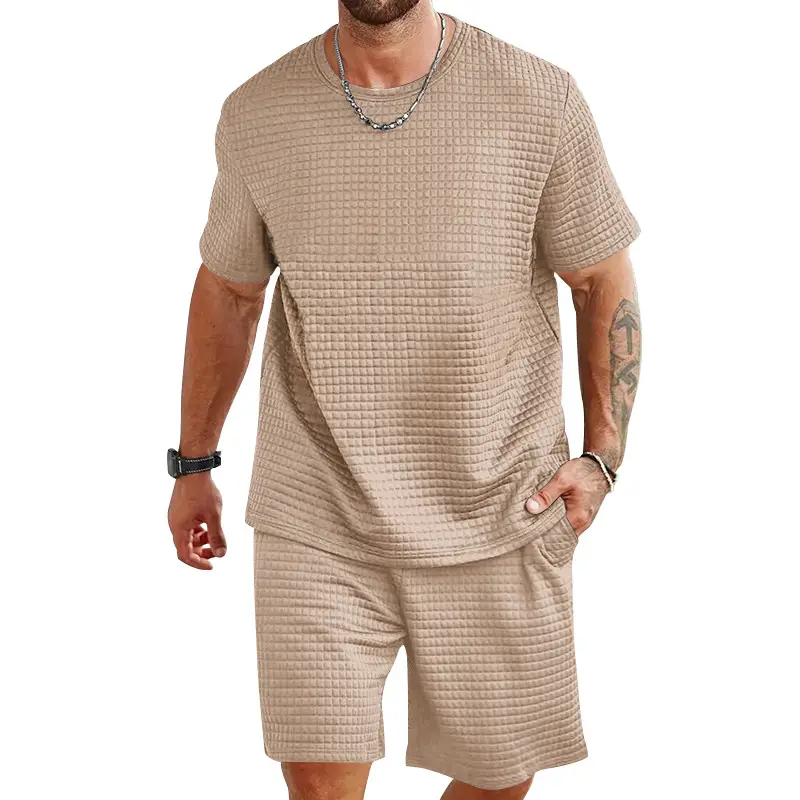 Men Black Cross-Border Ice Silk Shorts Set — feature 9