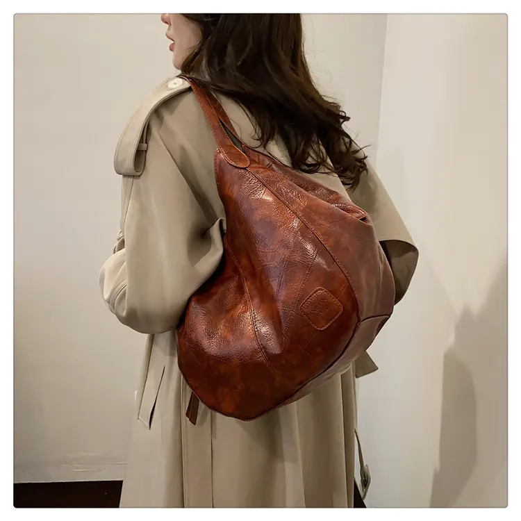 Women's 2024 Retro Leather Tote Bag Large Capacity — feature 20