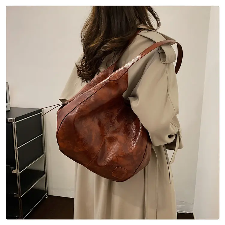 Women's 2024 Retro Leather Tote Bag Large Capacity — feature 21