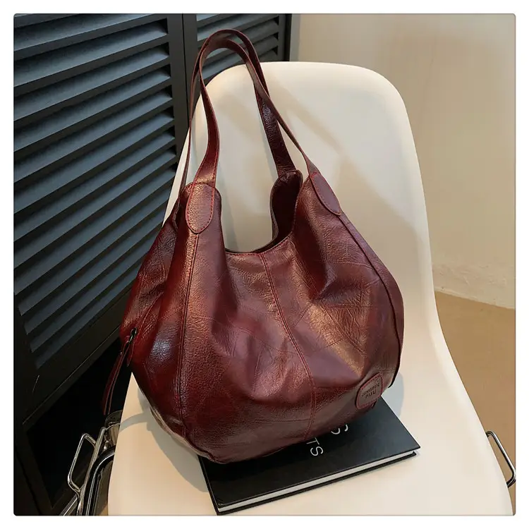 Women's 2024 Retro Leather Tote Bag Large Capacity — feature 28