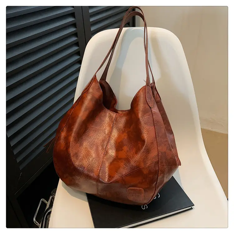 Women's 2024 Retro Leather Tote Bag Large Capacity — feature 30