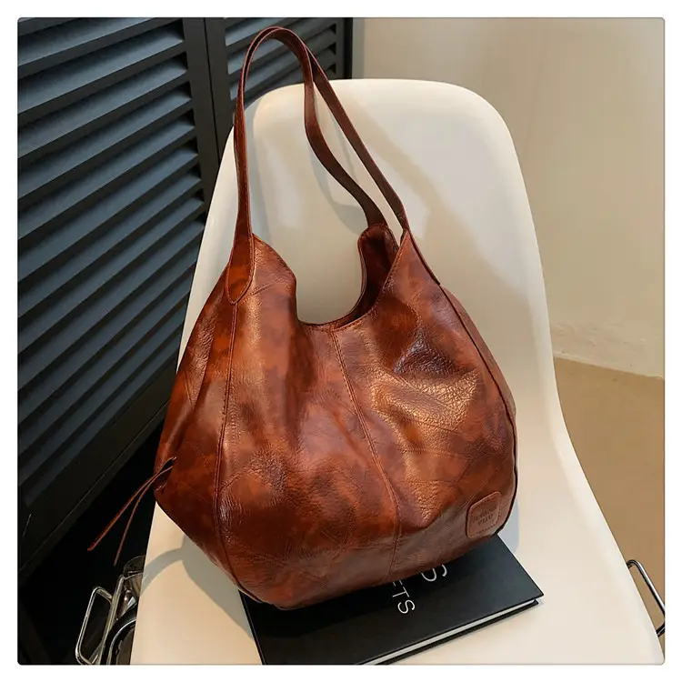 Women's 2024 Retro Leather Tote Bag Large Capacity — feature 31