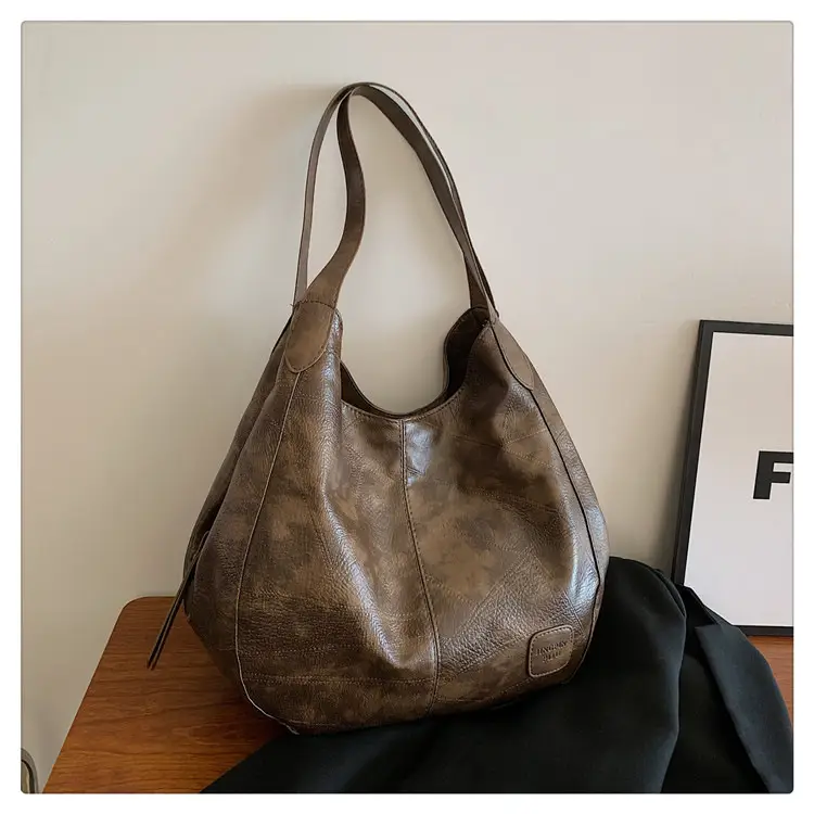 Women's 2024 Retro Leather Tote Bag Large Capacity — feature 35